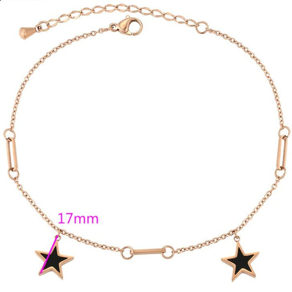 Rose Gold Star Anklet HNS Studio Canada