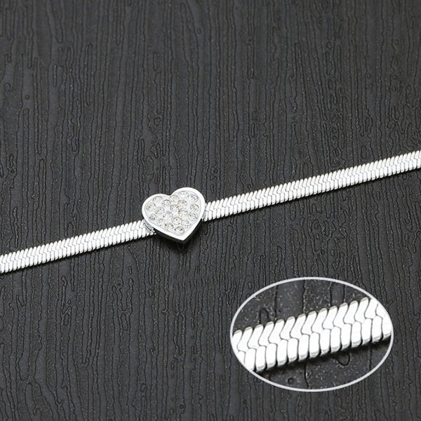 Thick Snake Anklet with Heart Charm HNS Studio Canada