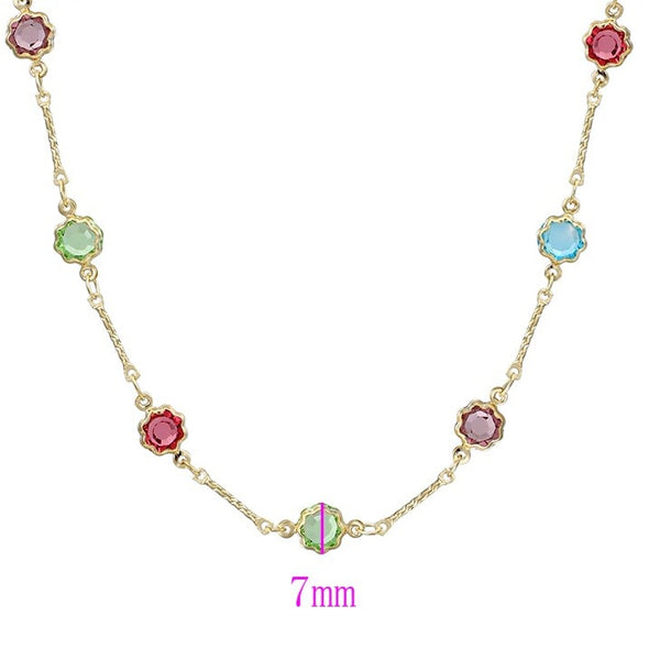 Multi Color Stone Anklet Gold HNS Studio Canada