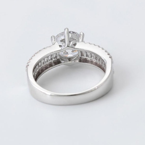 Amethyst CZ Rhodium Ring-Size 7 HNS Studio Canada