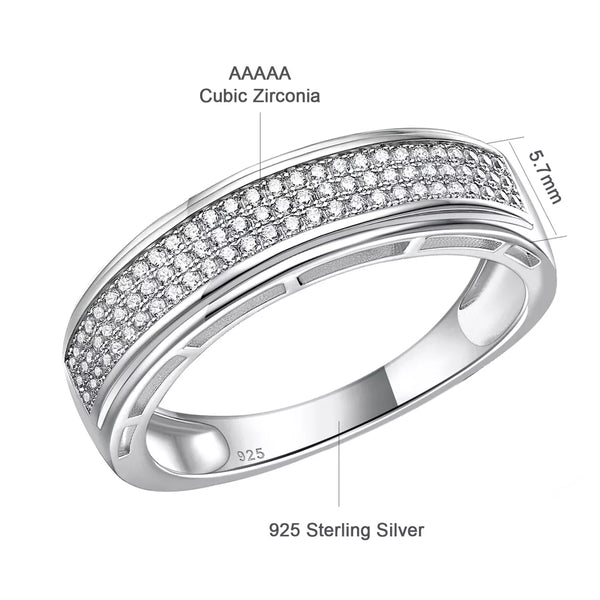 Men Promise Ring Band Sterling Silver HNS Studio Canada