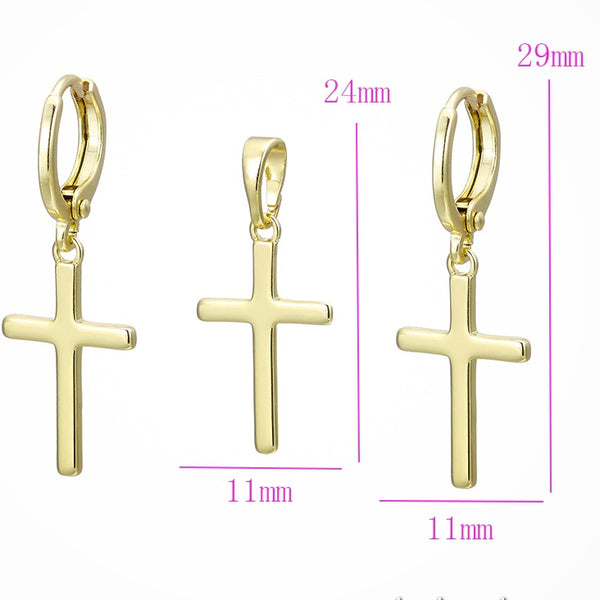 Cross Necklace and Earring Set
