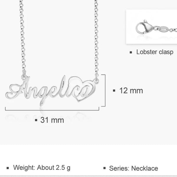 Name Necklace with Heart