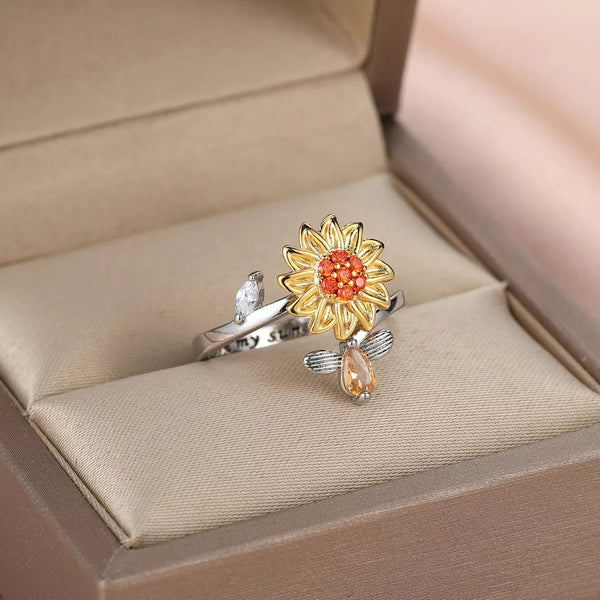 Sunflower Spinner Anxiety Ring HNS Studio Canada