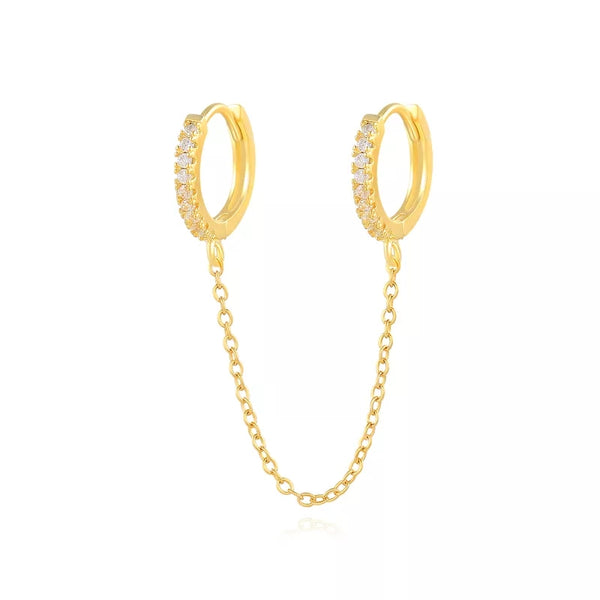 Double Piercing Chain Earrings HNS Studio Canada