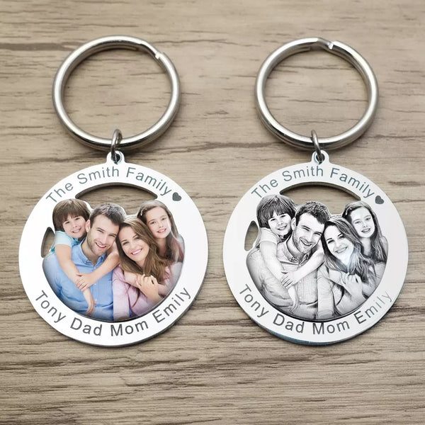 Custom Photo Family Keychain