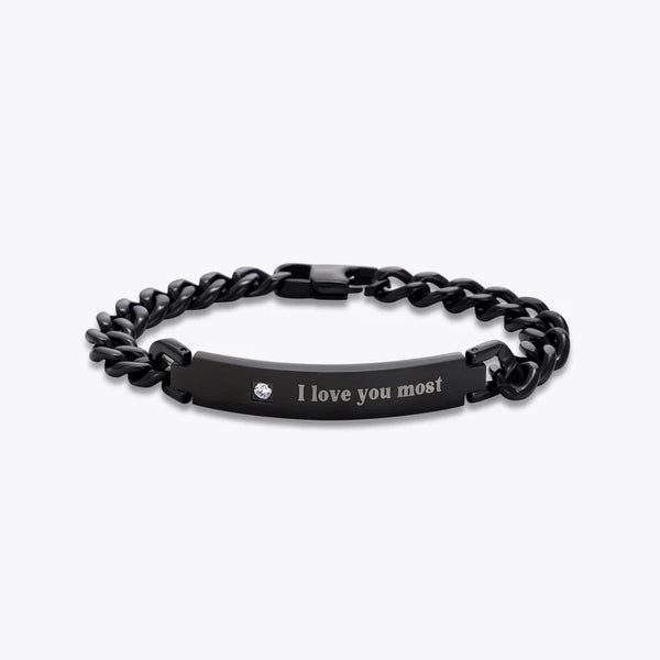 Engravable Men's Bracelet Black HNS Studio Canada