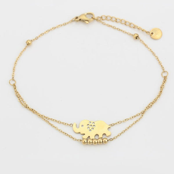 14k Gold Plated Lucky Elephant Anklet HNS Studio Canada
