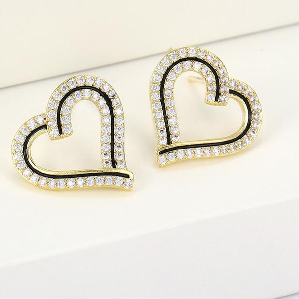 Gold Heart Studs HNS Studio Canada