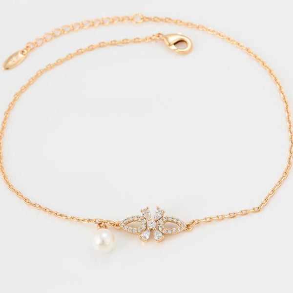 18K Gold Plated Freshwater Pearl Anklet