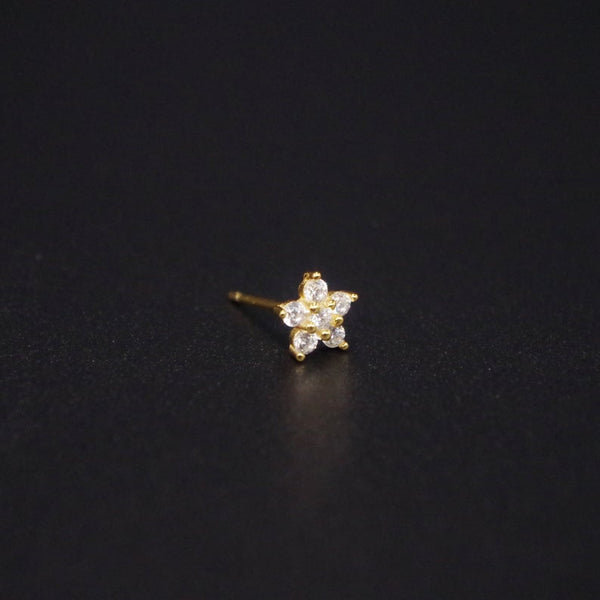 Tiny Flower CZ Stud Earrings HNS Studio Canada