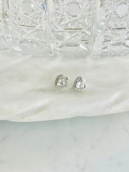 Sterling Silver Heart Halo Studs HNS Studio Canada