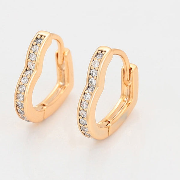 18K Gold Plated Heart Hoop Earrings HNS Studio Canada