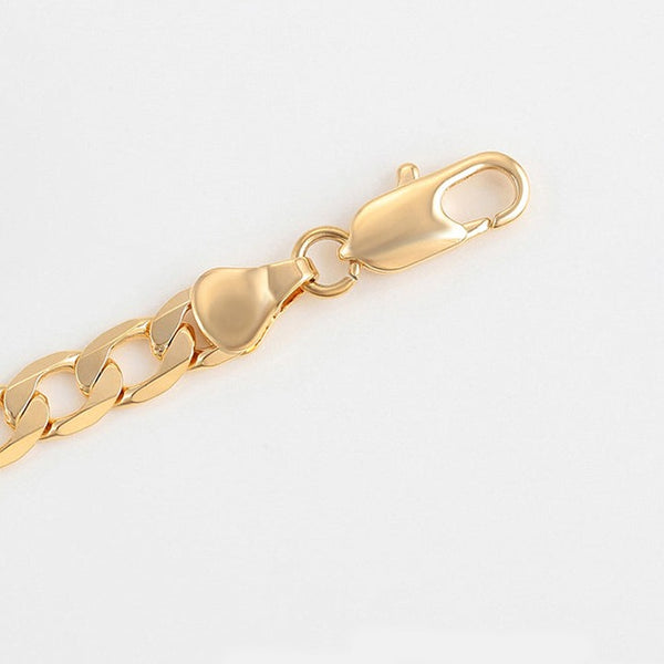 Gold Curb Chain Men's Necklace-6mm