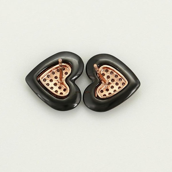 Rose Gold Filled Big Heart Studs HNS Studio Canada