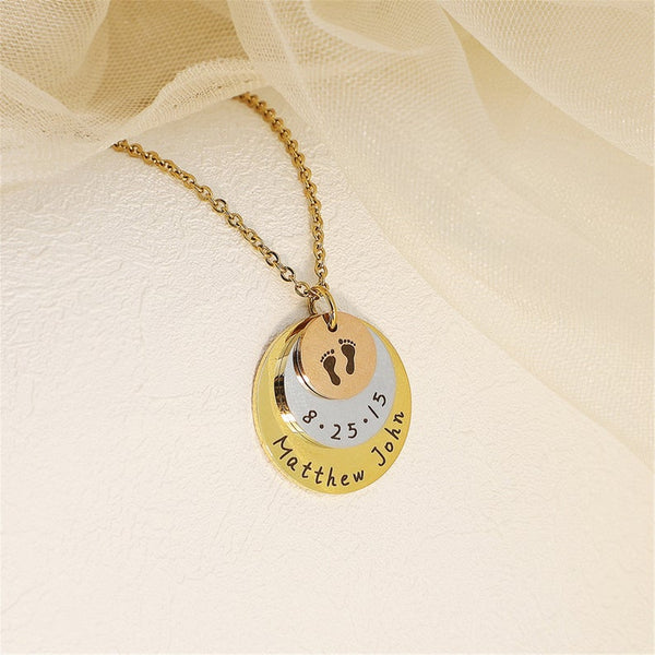 Baby Names Personalized Disc Necklace for Mom