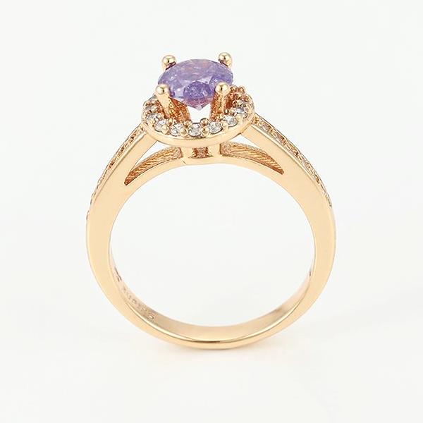 18K Gold plated Amethyst Ring - HNS Studio
