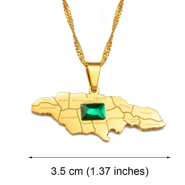 Jamaica Map Pendant Necklace HNS Studio Canada