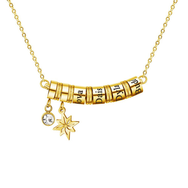 Mom necklace with Custom Name Beads HNS Studio Canada