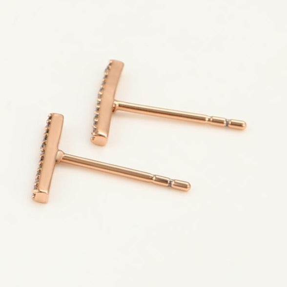 CZ Bar Stud earrings