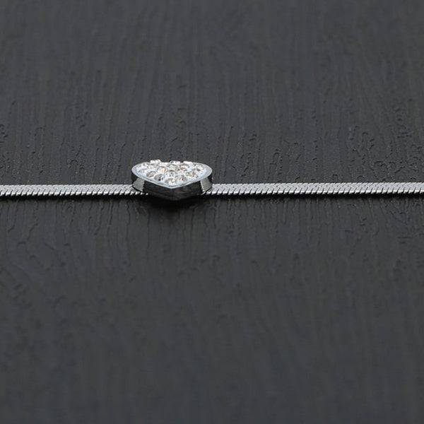 Thick Snake Anklet with Heart Charm HNS Studio Canada