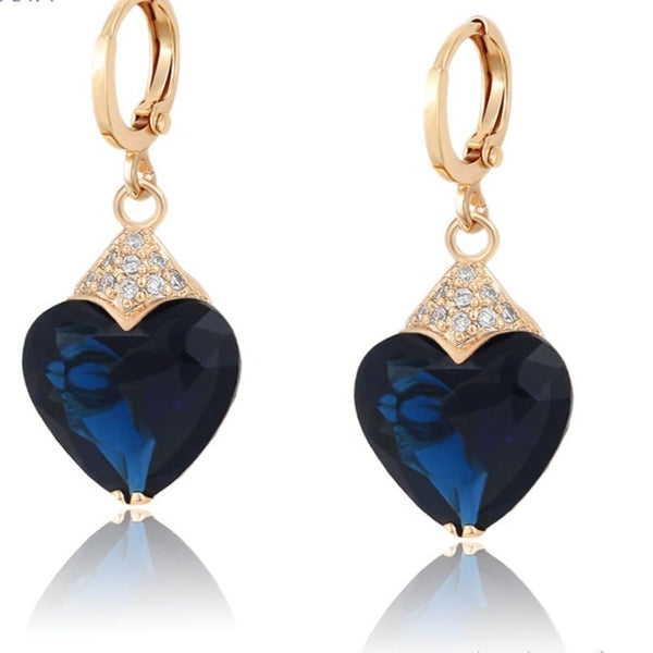 Crystal Drop Gold Earrings HNS Studio Canada