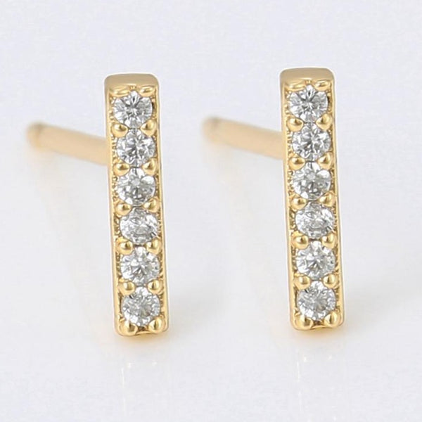 CZ Bar Stud Earrings HNS Studio Canada