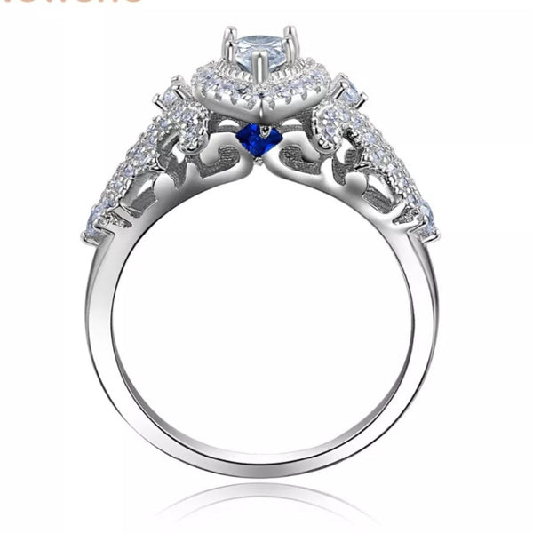 3 Pieces Pear Cut Sterling Silver Wedding Ring Set HNS Studio Canada