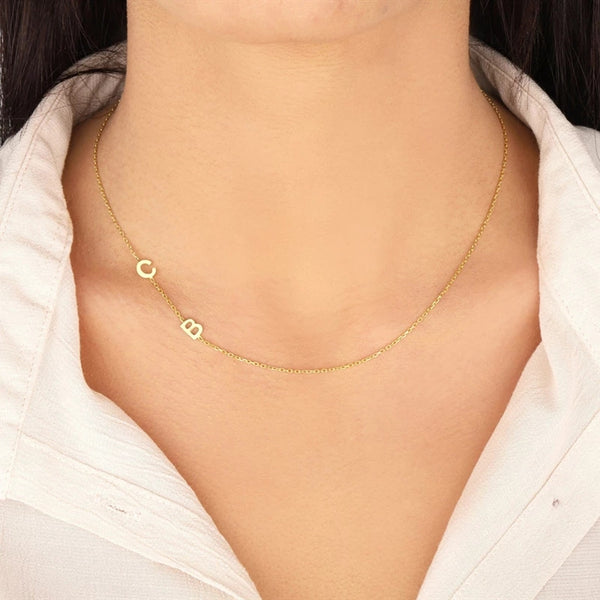 Sideways Letter Necklace HNS Studio Canada