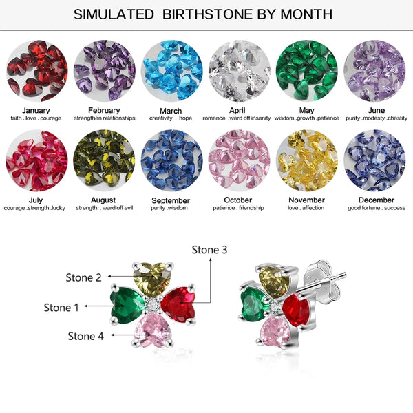 Kids birthstones earrings for Mom HNS Studio Canada