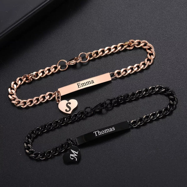 Baby Bar Name Bracelet With Heart Charm HNS Studio Canada