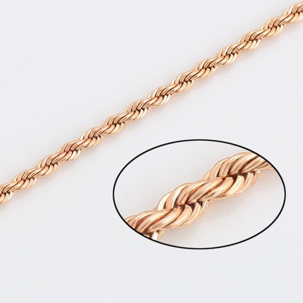 Twisted Rope 18k Gold Plated Anklet with Heart HNS Studio Canada