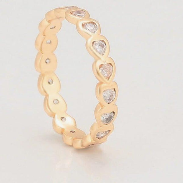 18k Gold Plated Heart Ring Band HNS Studio Canada