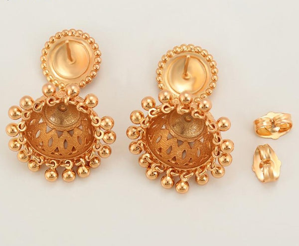 Gold Indian Jhumki Earrings HNS Studio Canada