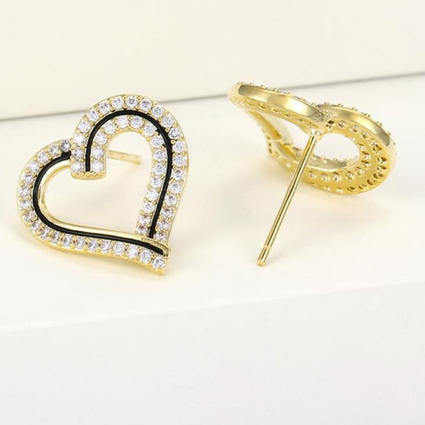 Gold Heart Studs HNS Studio Canada