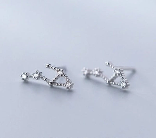 Constellation Zodiac Stud Earrings Sterling Silver HNS Studio Canada
