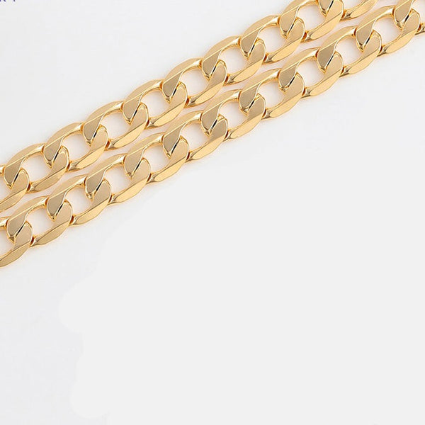 Gold Curb Chain Men's Necklace-6mm
