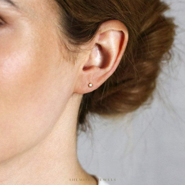 Tiny Star Stud Earrings HNS Studio Canada