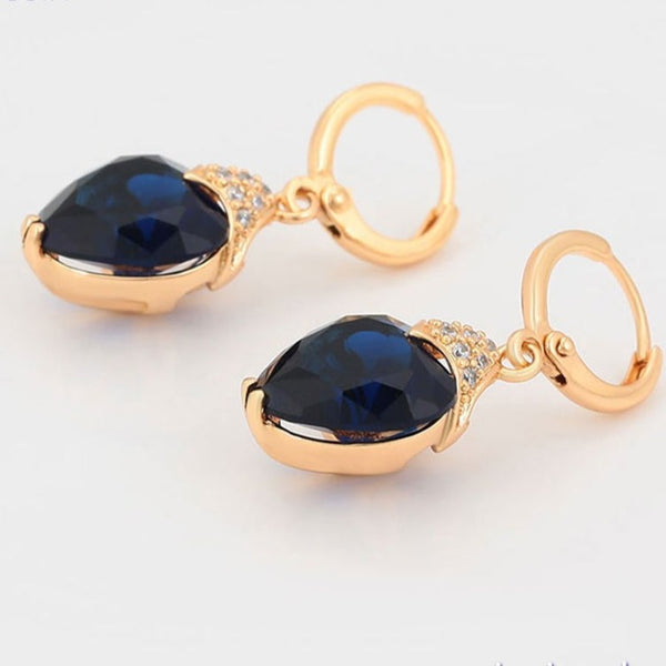 Crystal Drop Gold Earrings HNS Studio Canada
