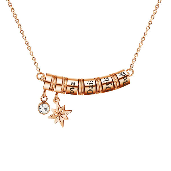 Mom necklace with Custom Name Beads HNS Studio Canada