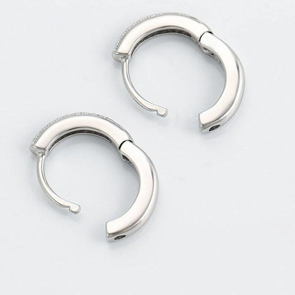 Silver Black CZ Hoops HNS Studio Canada