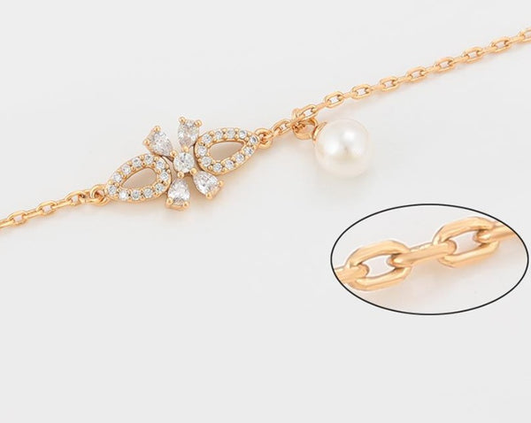 18K Gold Plated Freshwater Pearl Anklet