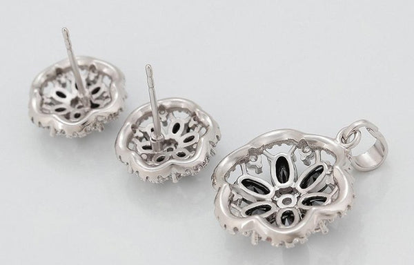 Black Crystal Jewelry Set
