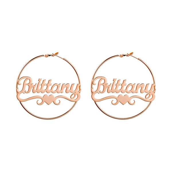 Personalized Hoop Name Earrings with Heart  HNS Studio Canada
