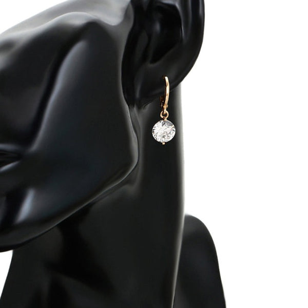 Cubic Dangle Hoop Earrings-18k Gold Plated HNS Studio Canada