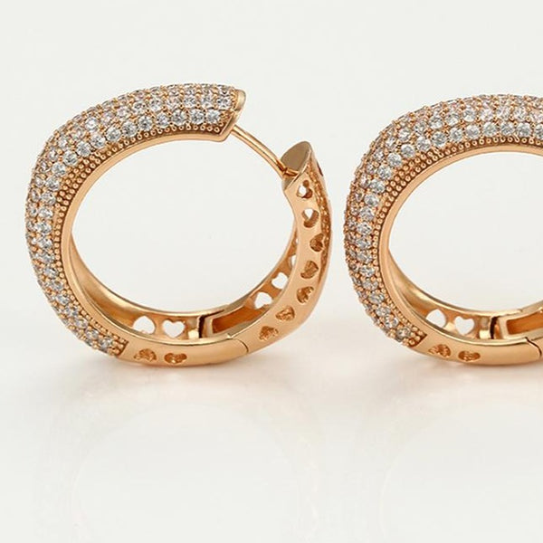 18k Gold Filled Hoops With Cubic Zirconia HNS Studio Canada