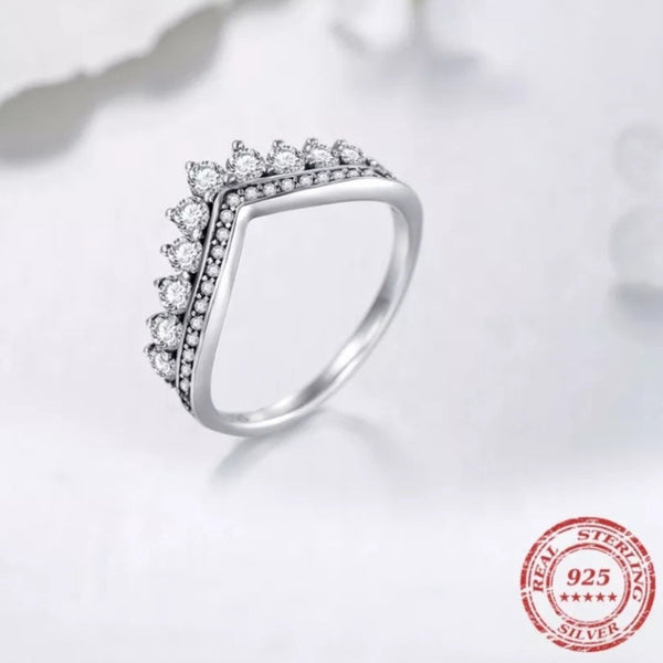 Princess Wishbone Ring 925 Sterling Silver HNS Studio Canada