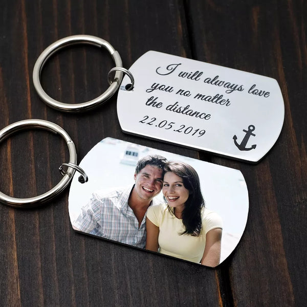 Custom Photo Keychain with Message HNS Studio Canada