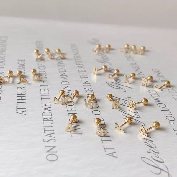 Letter Studs Sterling Silver HNs Studio Canada 