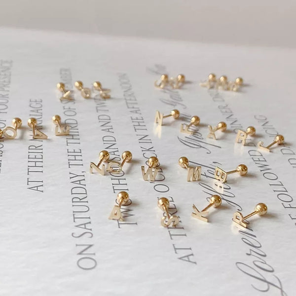 Letter Studs Sterling Silver HNs Studio Canada